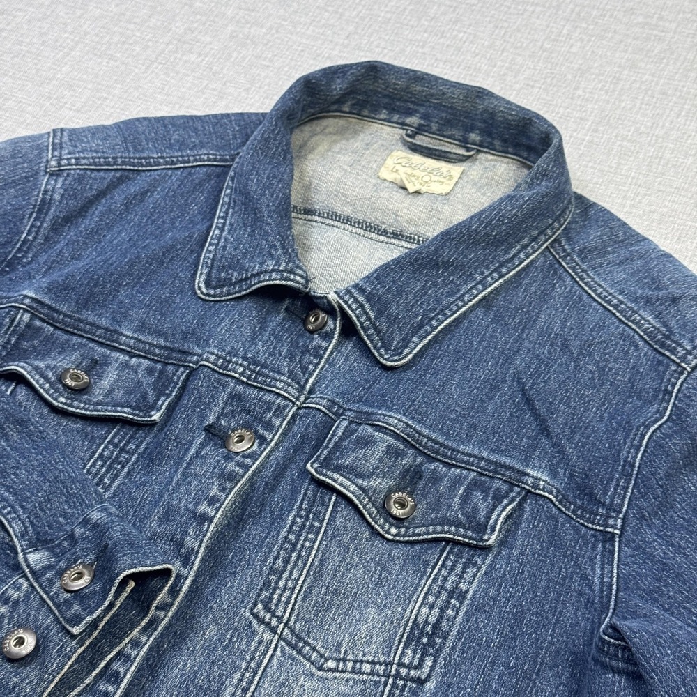 Cabela's Denim Jean Bomber Jacket Women's 2XL Blue Collared Cotton Blend‎